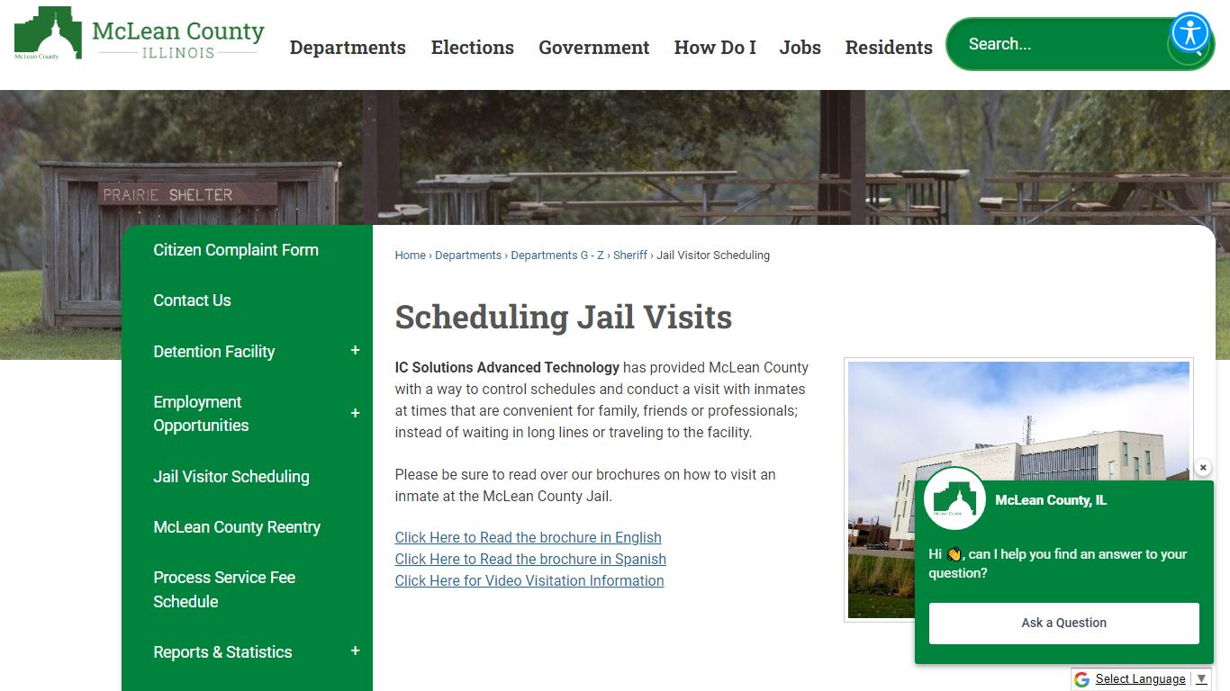 Scheduling Jail Visits | McLean County, IL - Official Website